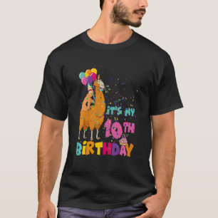 Camiseta Llama: Lema de cumpleaños número 10 de niños de 10