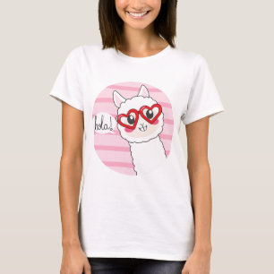 Camiseta Llama linda Hola