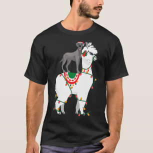 Camiseta Llama llama a gran danés enciende a Santa Navidade