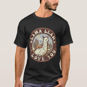 Camiseta Llama Llama I love you retro Style touch Alpaca