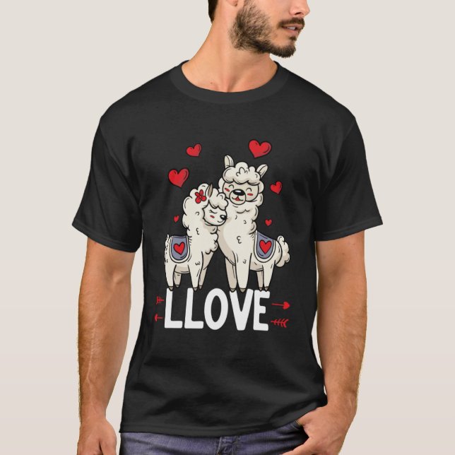 Camiseta Llama Love  Valentine's Day Llama  Animal (Anverso)