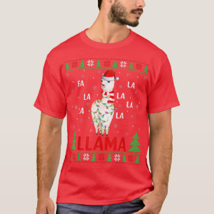 Camiseta Llama Lover Xmas enciende feos Fa La Llama Christ