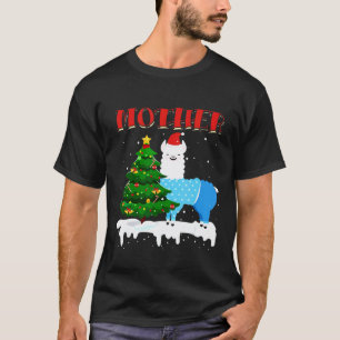 Camiseta llama Madre Santa Gorro Xmas Pijama Familia Combin