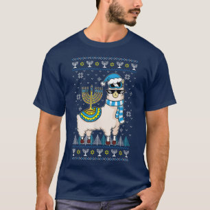 Camiseta Llama Menorah Ugly Hanukkah Cute Alpaca Chanukah J