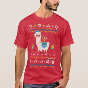 Camiseta Llama Menorah Ugly Hanukkah Cute Alpaca Chanukah J