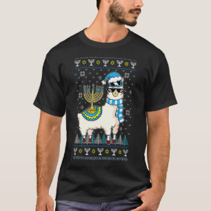 Camiseta Llama Menorah Ugly Hanukkah Cute Alpaca Chanukah J