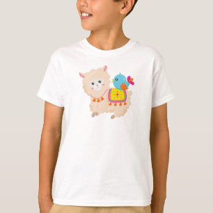 Camiseta Llama mexicana, llamada cuta, alpaca cuta, pájaro 