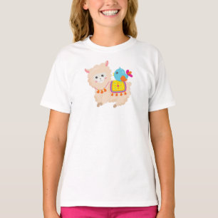 Camiseta Llama mexicana, llamada cuta, alpaca cuta, pájaro 