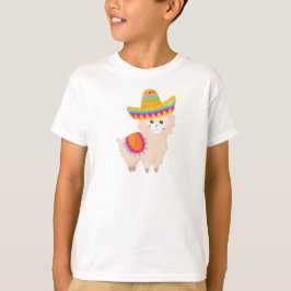 Camiseta Llama mexicana, llamada cuta, alpaca cuta, sombrer