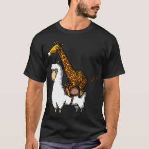 Camiseta Llama montando jirafa