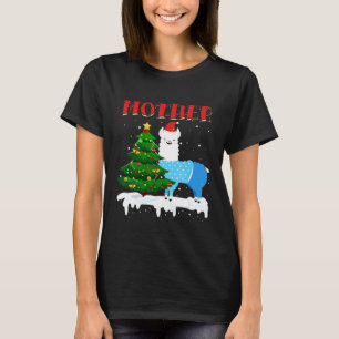 Camiseta llama Mother Santa Hat Xmas Pajama Family Mating