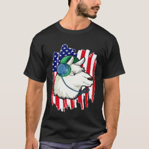 Camiseta Llama musical de la bandera de EE. UU. 4 de julio