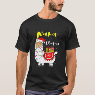 Camiseta Llama Nana ilumina Santa Hat Xmas Pajama coincidie