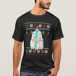 Camiseta llama navidad luces de árbol alpaca amante X