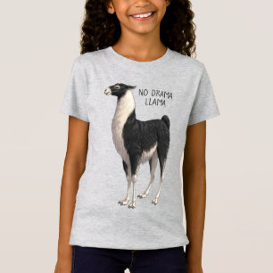 Camiseta Llama negra y blanca sin drama