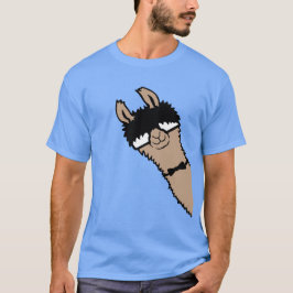 Camiseta Llama Nerd Cool Alpaca Peeking Sunglasses Bow Tie