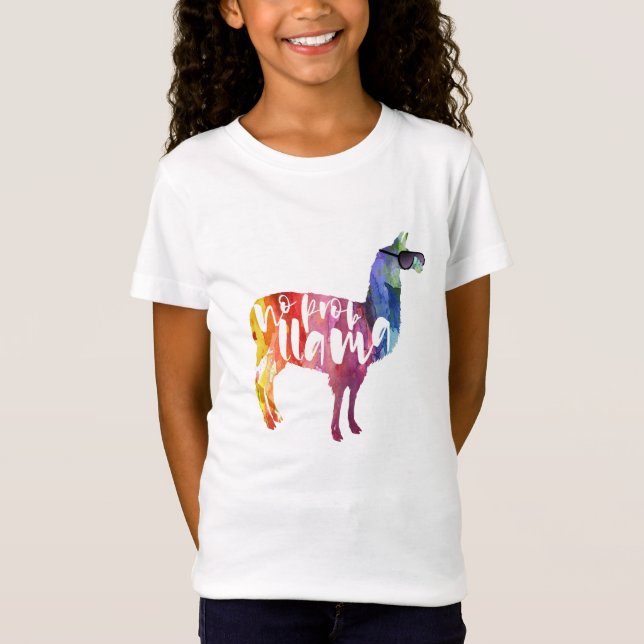 Camiseta Llama. Ningún Probllama. Ninguna Prob-llama. (Anverso)
