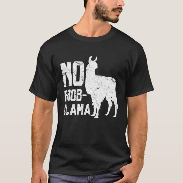 Camiseta Llama No Prob Llama Tee Animal Alpaca (Anverso)