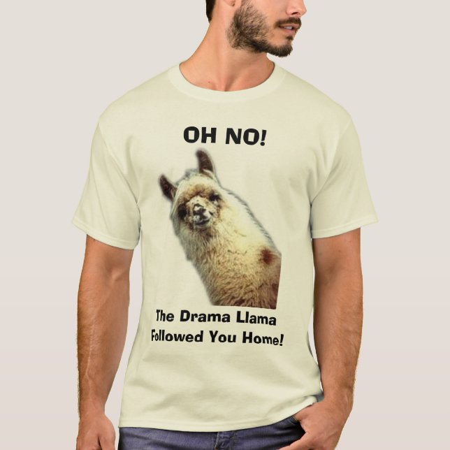 Camiseta ¡llama, OH NO! ¡, la llama del drama, seguida le (Anverso)