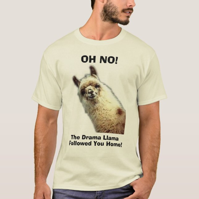 Camiseta ¡llama, OH NO! ¡, la llama del drama, seguida le (Anverso)