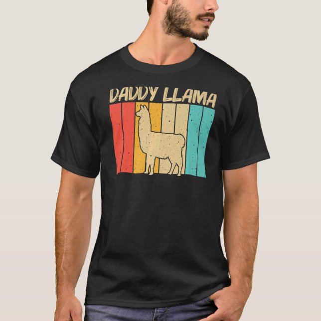 Camiseta Llama Para Hombres Muchachos Papá Llama Animal (Anverso)