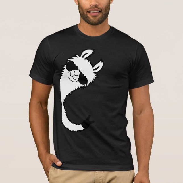 Camiseta Llama Peace Sign Sunglasses Side View Victory Cool (Anverso)