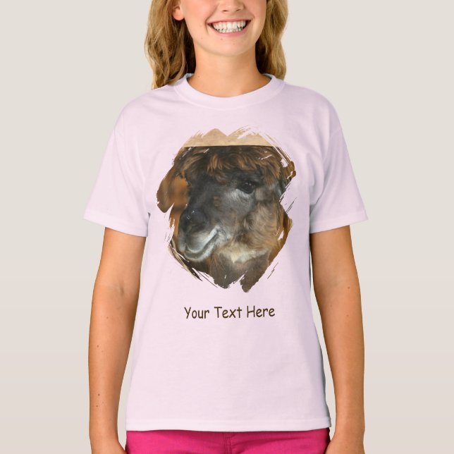 Camiseta Llama Personalizado Animal Adorable  (Anverso)