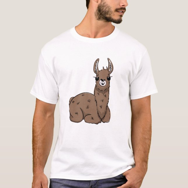 Camiseta Llama Personalizado relajado - animal acogedor (Anverso)