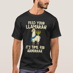 Camiseta Llama pijamas de Hanukkah Chanukah Alimenta a tu L