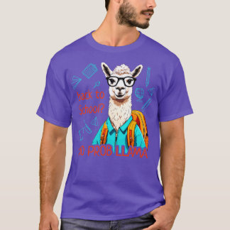 Camiseta Llama positiva con lentes y mochila escolar