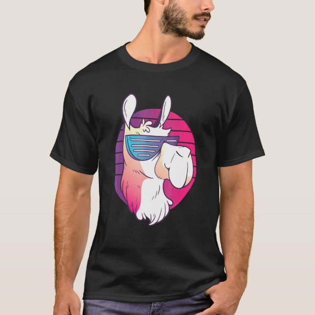 Camiseta Llama psicodélica de la música Techno para el cast (Anverso)