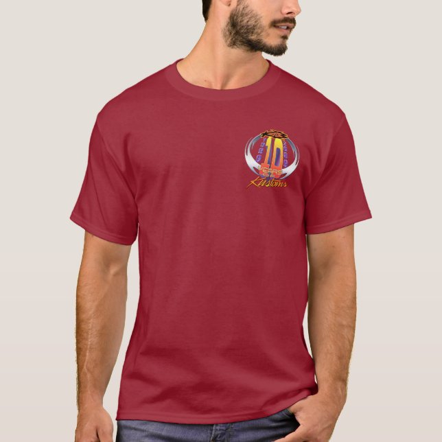 Camiseta llama real rasgada 10yr Divco LineArt-2sides-dark (Anverso)