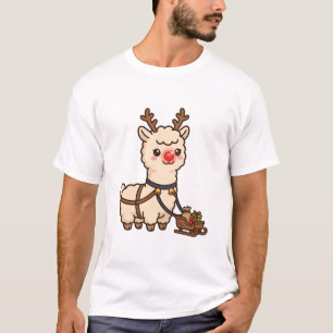 Camiseta Llama Reno Navidad