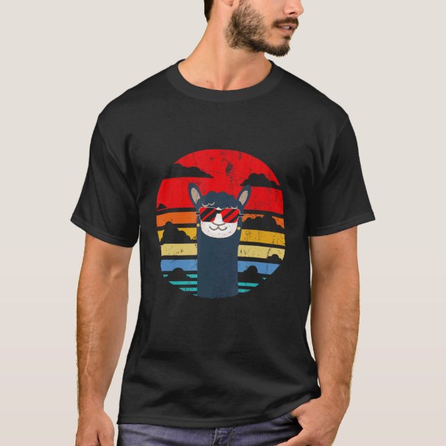 Camiseta Llama Retro Estilo Alpaca Perú (Anverso)