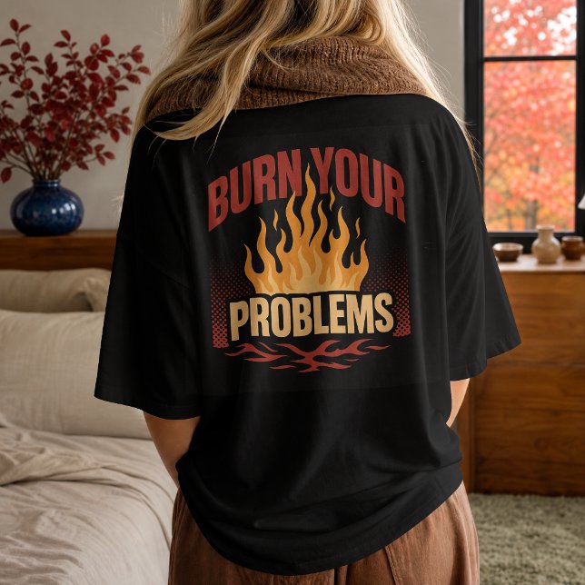 Camiseta Llama Retro Quema Tus Problemas (Subido por el creador)