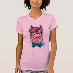 Camiseta Llama rosada linda