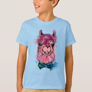 Camiseta Llama rosada linda