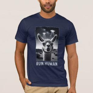 Camiseta Llama Selfie OVNI Fun Quirky Art