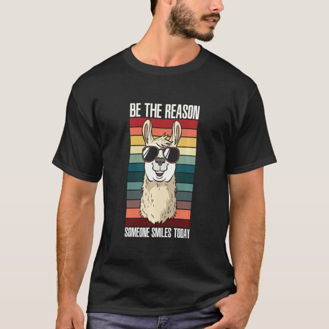 Camiseta Llama Ser la razón por la que alguien sonríe zooló (Anverso)