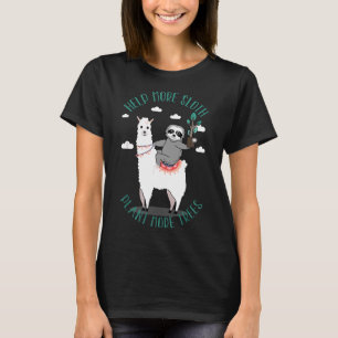 Camiseta Llama Sloth Earth Day Planeta Idea Eco Happy Trees