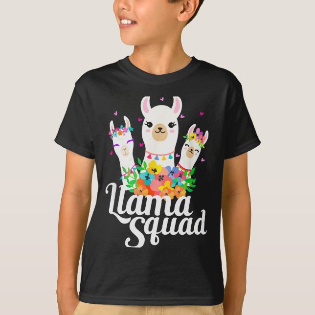 Camiseta Llama Squad Funny Cute Llama Matching  (Anverso)