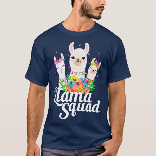 Camiseta Llama Squad Funny Cute Llama Matching (Anverso)