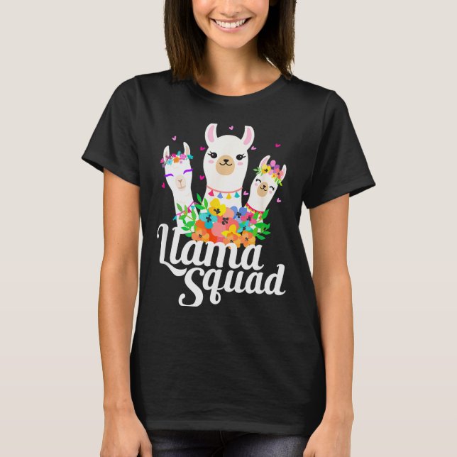 Camiseta Llama Squad Funny Cute Llama Matching  (Anverso)