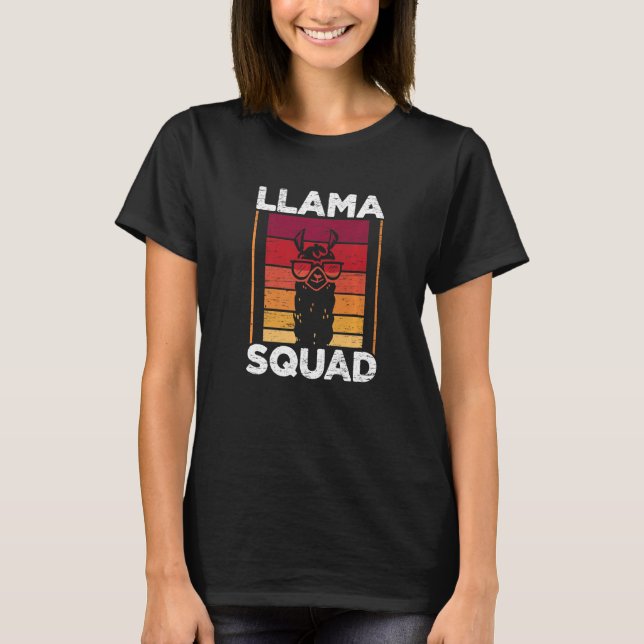 Camiseta Llama Squad Retro Vintage (Anverso)