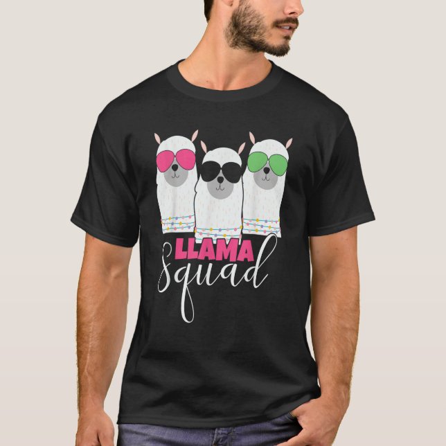 Camiseta Llama Squad sunglasses Cute Alpaca Squad Llama Mam (Anverso)