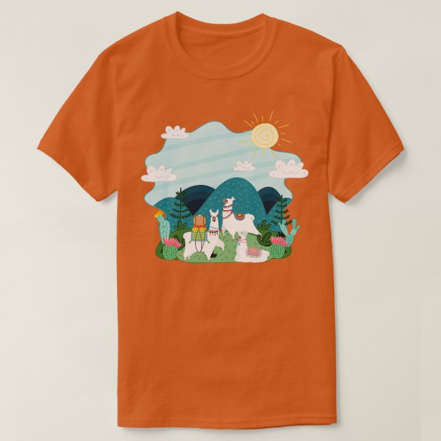 Camiseta Llama Sudamérica a zoológico de mascotas (Diseño del anverso)