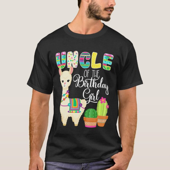 Camiseta Llama Tío De Cumpleaños De La Granja Chica De Cump (Anverso)