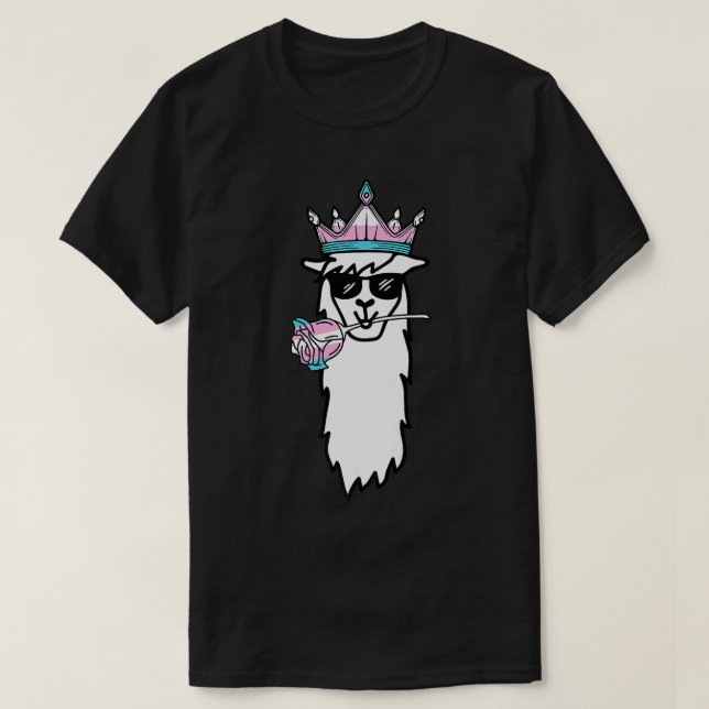Camiseta Llama transgénero LGBT-Q Animal lindo Orgullo tran (Diseño del anverso)