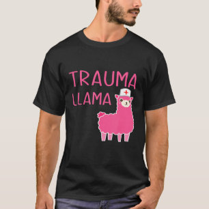 Camiseta Llama Trauma Enfermera Linda Femenina Ropa de Enfe