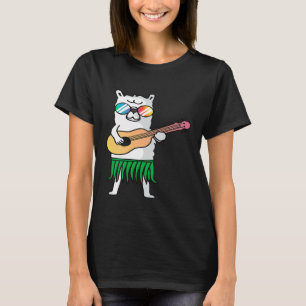 Camiseta Llama Ukulele Luau Lindo  Genial Hawaii Alpaca